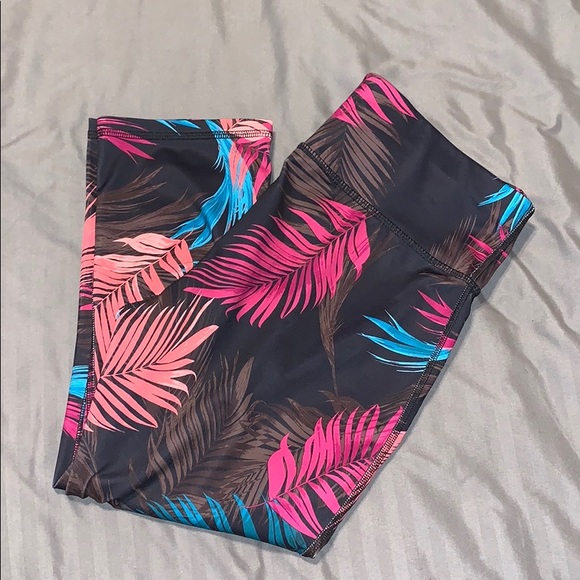 Xersion Pants - Xersion Brown With Colorful Leaves